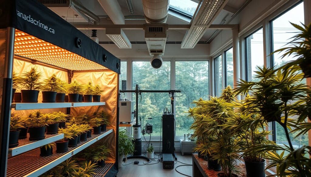 Indoor cannabis cultivation setup in Canada