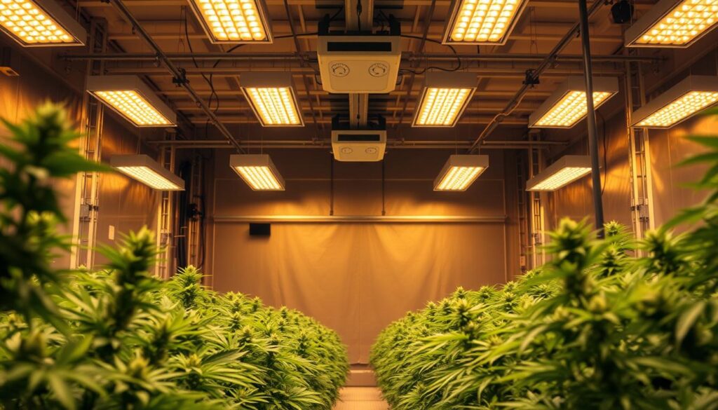 indoor cannabis cultivation lighting setup