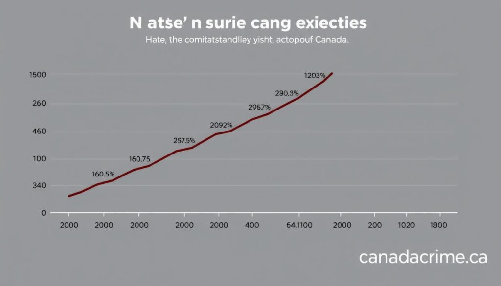 Hate crime statistics graph showing increasing trends in Canada