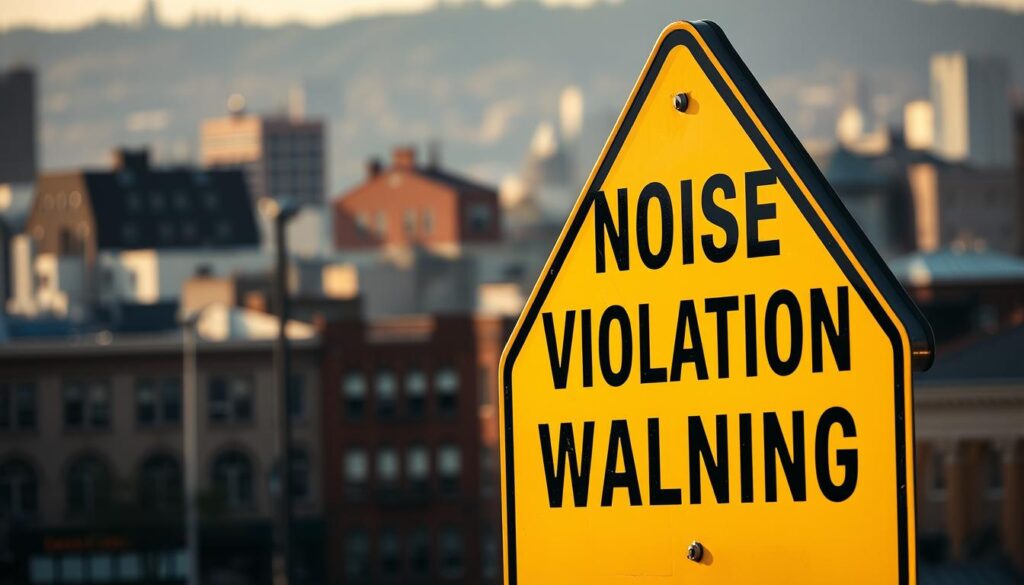 noise violation warning sign