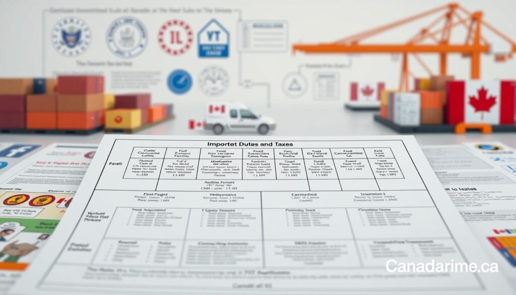 Canadian import duties and taxes structure
