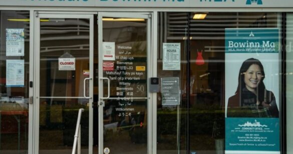 Explosion Damages B.C. Minister Bowinn Ma North Vancouver Office