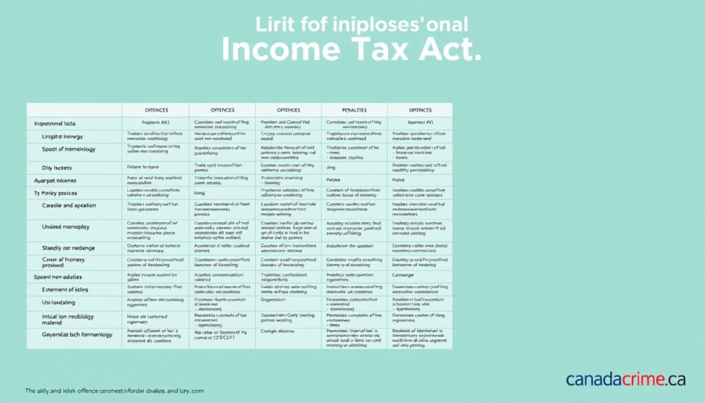 Income Tax Act Offences penalties chart