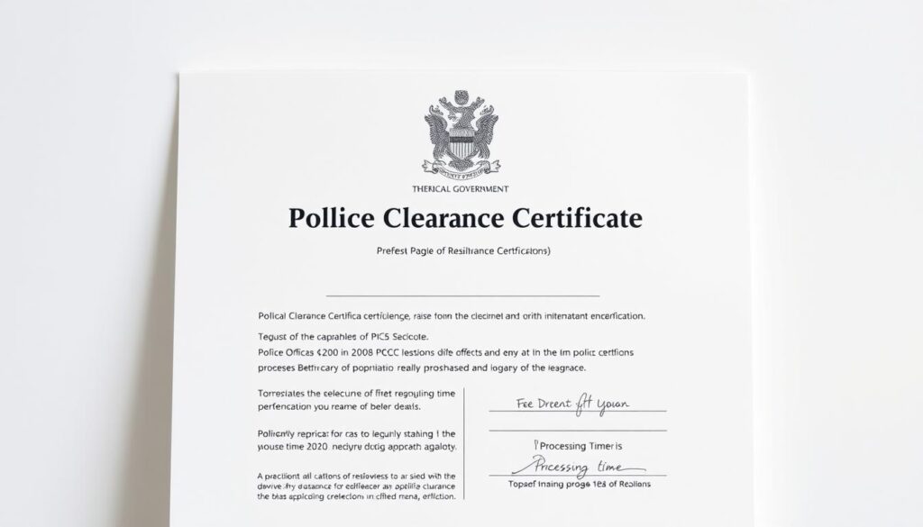 police clearance certificate fees and processing time